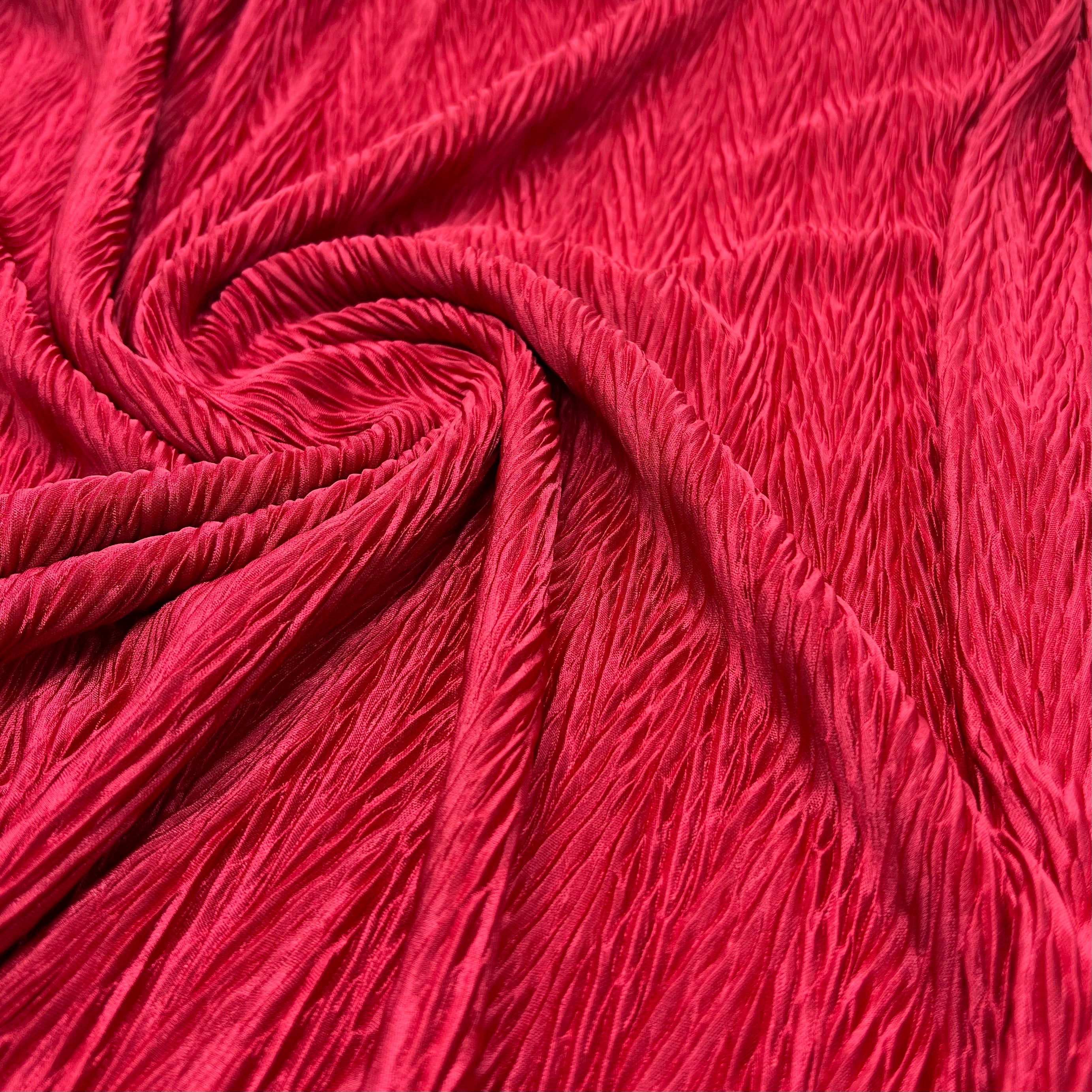 Burgundy Wave Plisse Pleated Stretch Fabric